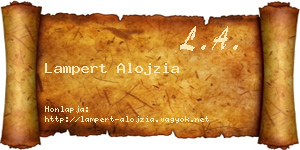 Lampert Alojzia névjegykártya